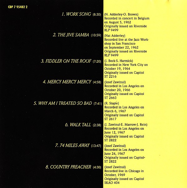 Cannonball Adderley - The Best Of Cannonball Adderley - The Capitol Years (CD, Comp)