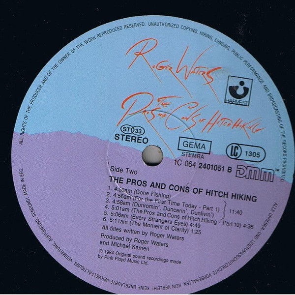 Roger Waters - The Pros And Cons Of Hitch Hiking (LP, Album, Gat)