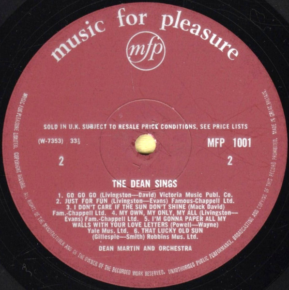 Dean Martin - The Dean Sings (LP, Comp)