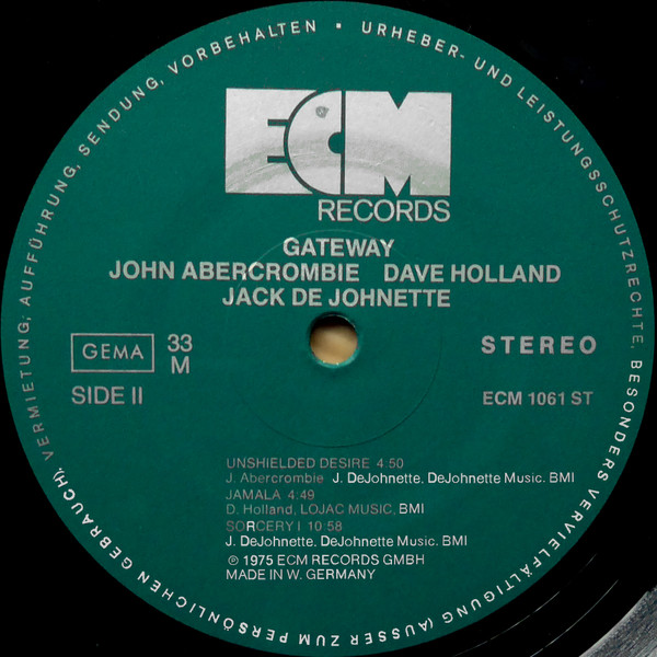 John Abercrombie, Dave Holland, Jack DeJohnette - Gateway (LP, Album)