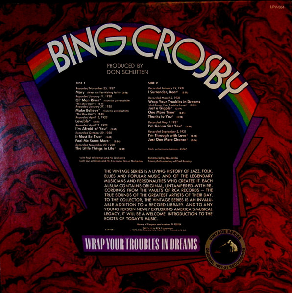 Bing Crosby - Wrap Your Troubles In Dreams (LP, Comp, Mono, RM)