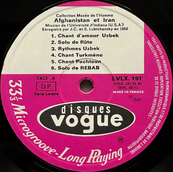 J.C.* Et S. Lubtchansky - Afghanistan Et Iran (LP, Album)