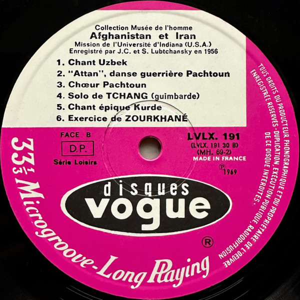 J.C.* Et S. Lubtchansky - Afghanistan Et Iran (LP, Album)