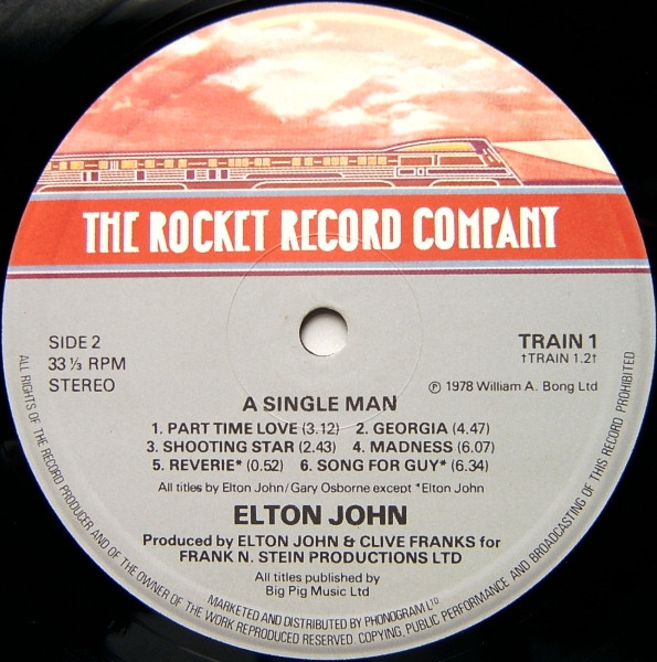 Elton John - A Single Man (LP, Album, Gat)