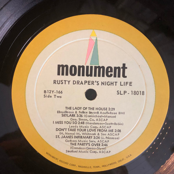 Rusty Draper - Night Life (LP, Album, Mono)