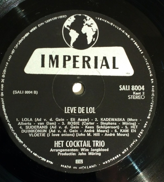 Het Cocktail Trio* - Leve De Lol (LP, Album)