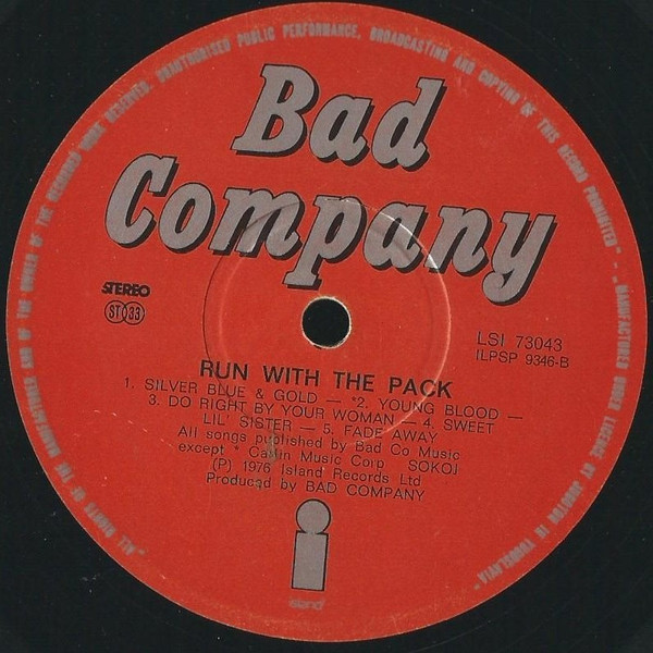 Bad Company (3) - Run With The Pack (LP, Album)