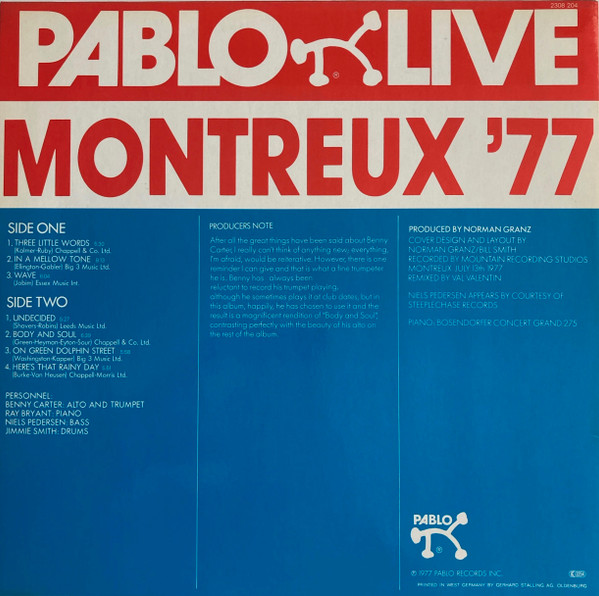 Benny Carter 4 - Montreux '77 (LP, Album)