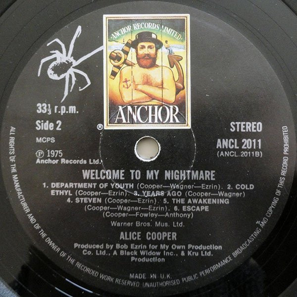 Alice Cooper (2) - Welcome To My Nightmare (LP, Album, EMI)