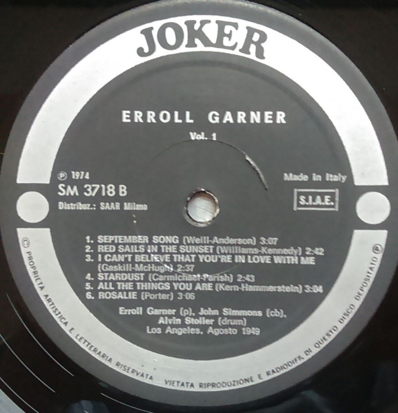 Erroll Garner - Vol. 1 (LP, Comp, Bla)