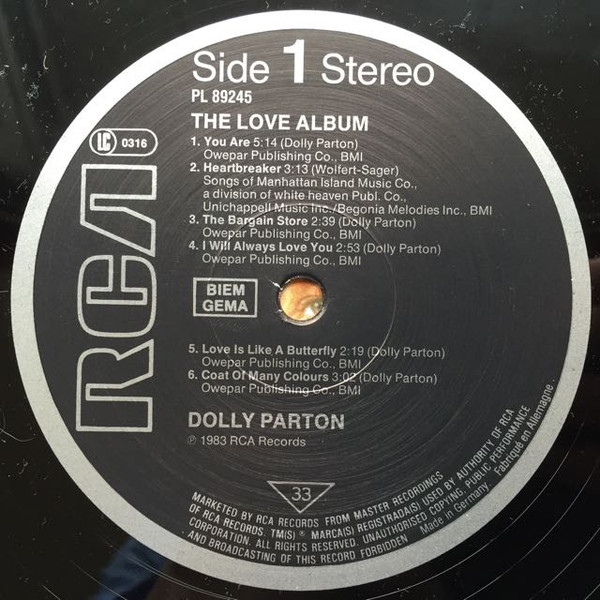 Dolly Parton - The Love Album (LP, Comp)