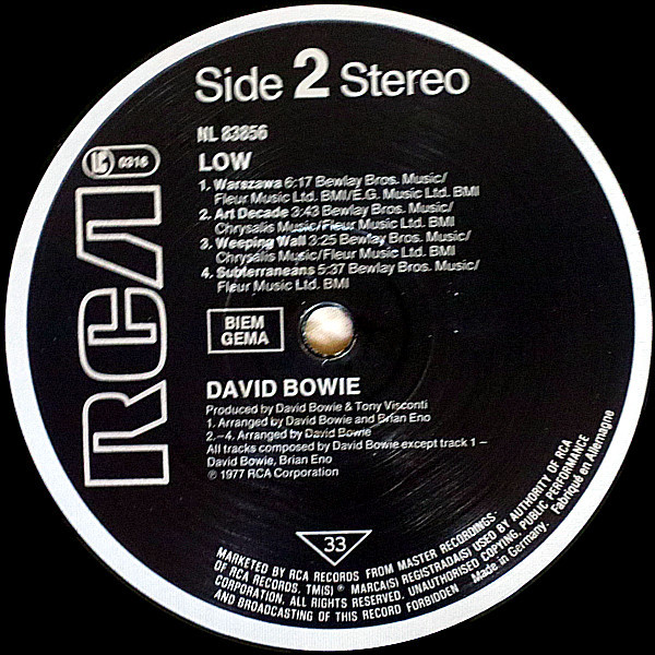 David Bowie - Low (LP, Album, RE)