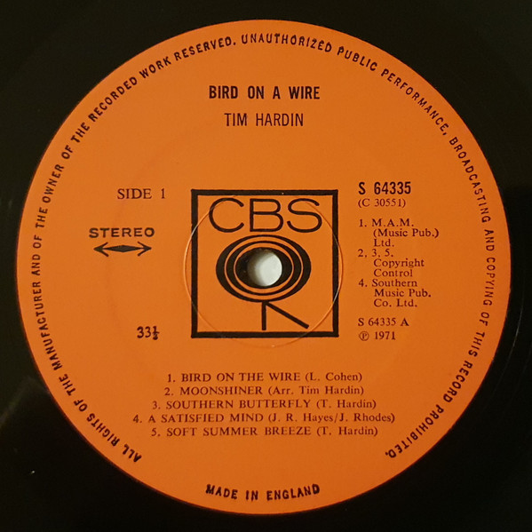 Tim Hardin - Bird On A Wire (LP, Album)