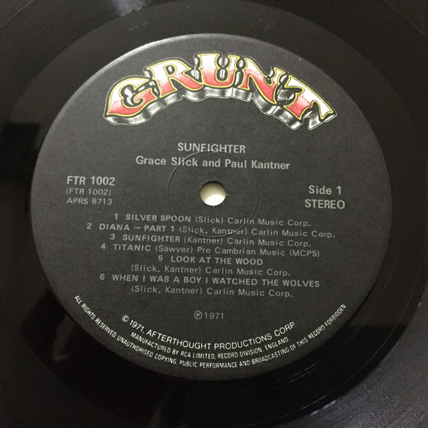 Paul Kantner, Grace Slick - Sunfighter (LP, Album, Gat)