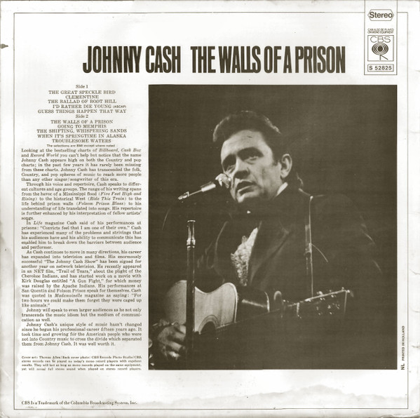 Johnny Cash - The Walls Of A Prison (LP, Comp, Gre)