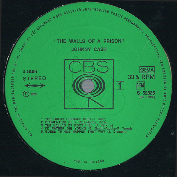 Johnny Cash - The Walls Of A Prison (LP, Comp, Gre)