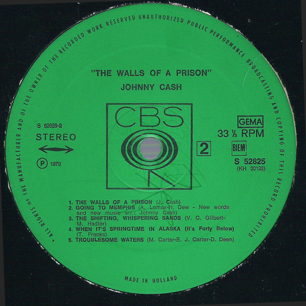 Johnny Cash - The Walls Of A Prison (LP, Comp, Gre)