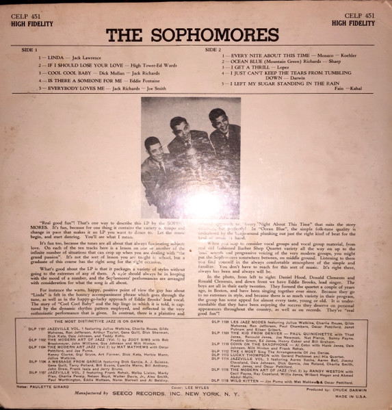 The Sophomores - The Sophomores  (LP, Album, Mono)