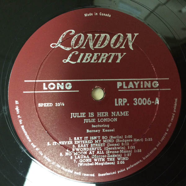 Julie London - Julie Is Her Name (LP, Album, Mono, M/Print)