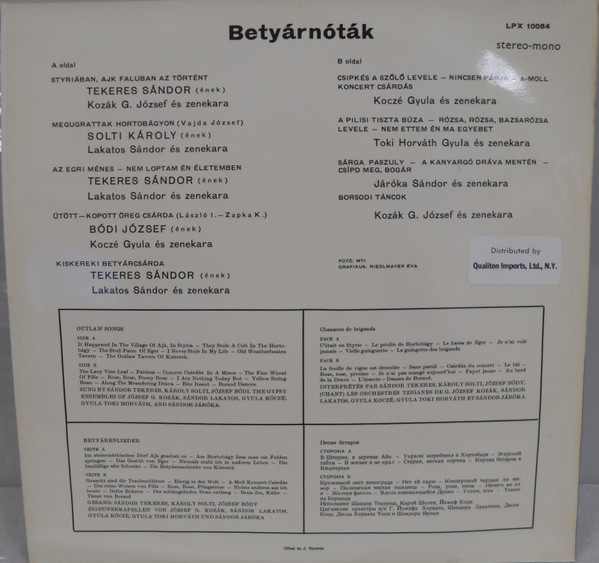 Various - Betyárnóták (LP, Comp)