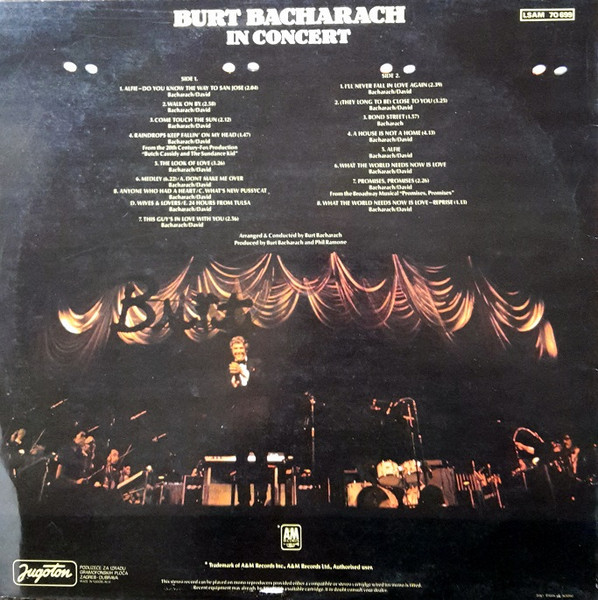 Burt Bacharach - In Concert (LP, Album)