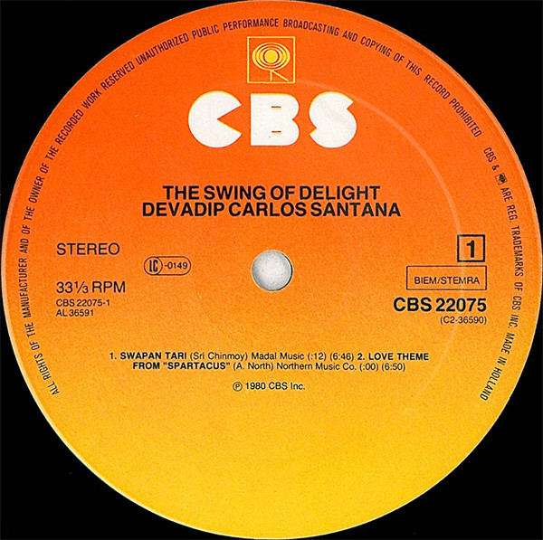 Devadip Carlos Santana* - The Swing Of Delight (2xLP, Album, Gat)