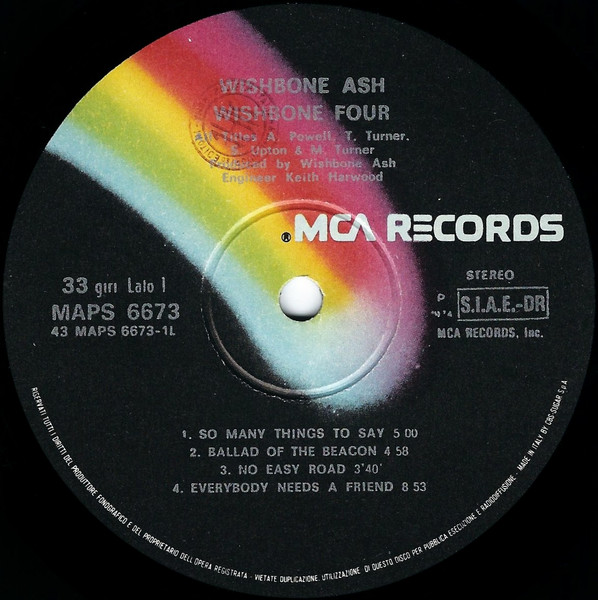Wishbone Ash - Wishbone Four (LP, Album, Gat)