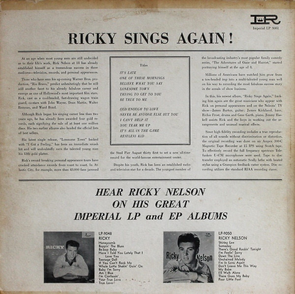 Ricky Nelson (2) - Ricky Sings Again (LP, Album, Mono, Hol)