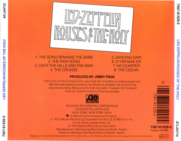 Led Zeppelin - Houses Of The Holy (CD, Album, RE)