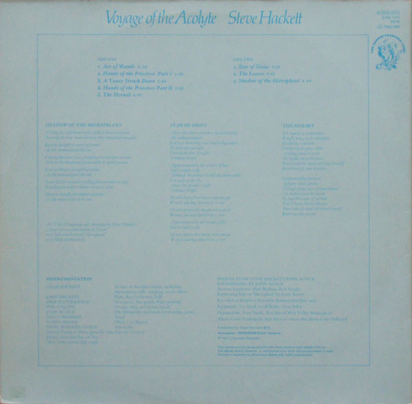 Steve Hackett - Voyage Of The Acolyte (LP, Album, RP, Gat)