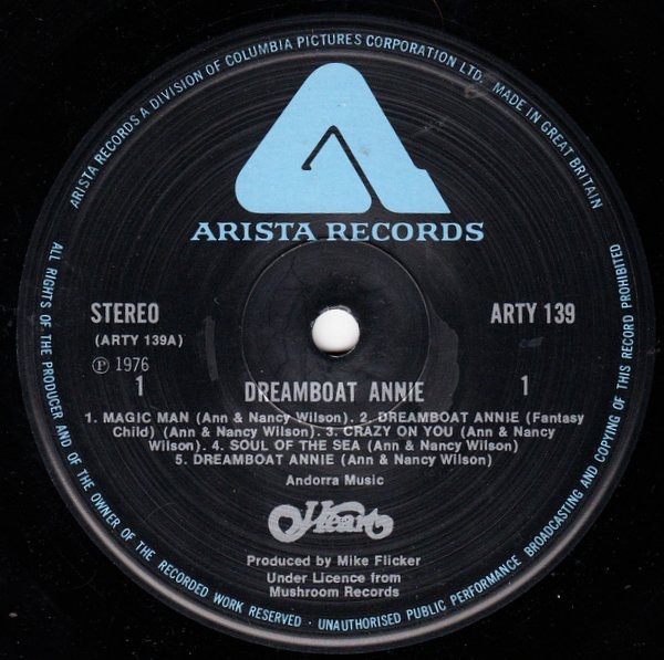 Heart - Dreamboat Annie (LP, Album, Gat)