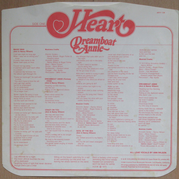 Heart - Dreamboat Annie (LP, Album, Gat)