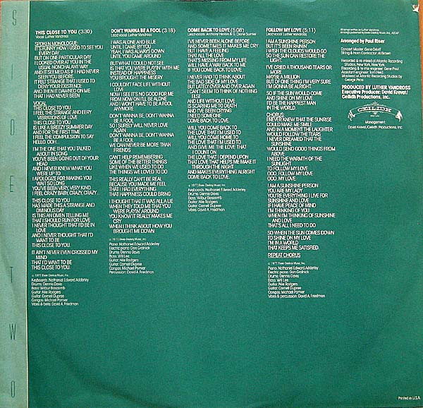 Luther - This Close To You (LP, Album, PR )