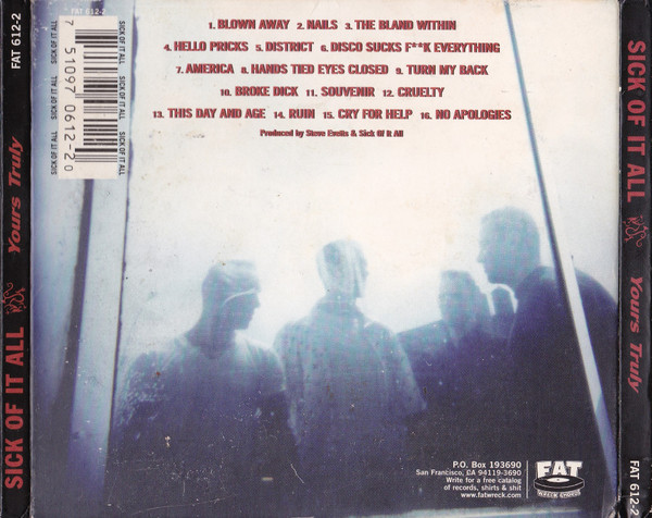 Sick Of It All - Yours Truly (CD, Album, Dig)