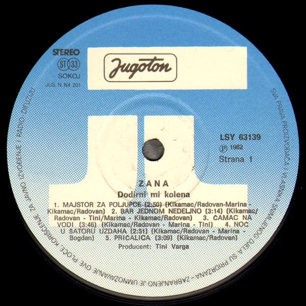 Zana - Dodirni Mi Kolena (LP, Album, RP)