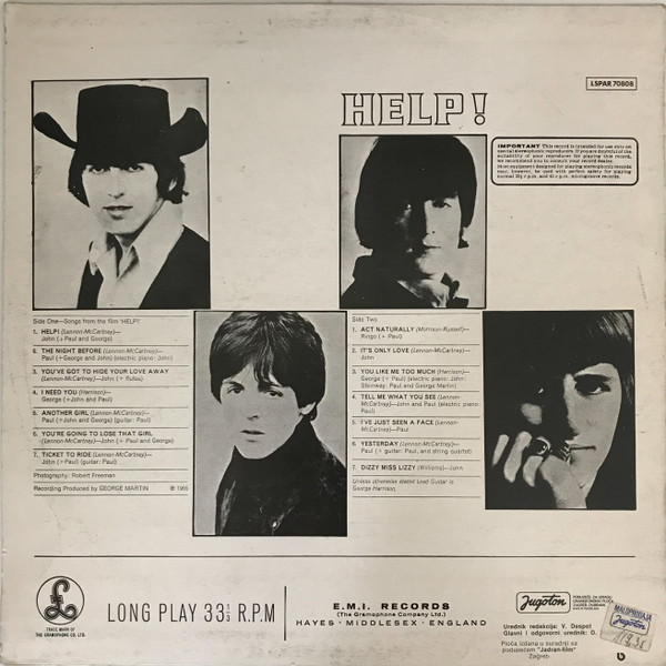 The Beatles - Help! (LP, Album, RE)