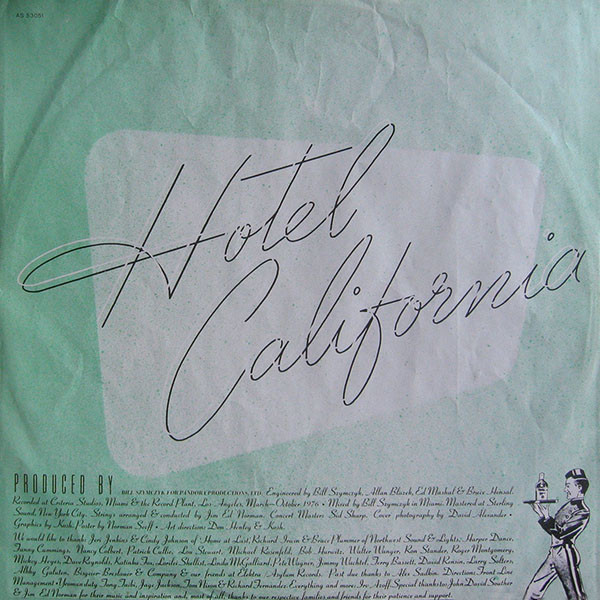 Eagles - Hotel California (LP, Album, Gat)