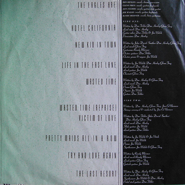 Eagles - Hotel California (LP, Album, Gat)