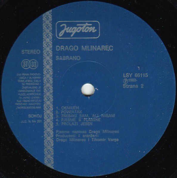 Drago Mlinarec - Sabrano (LP, Album)