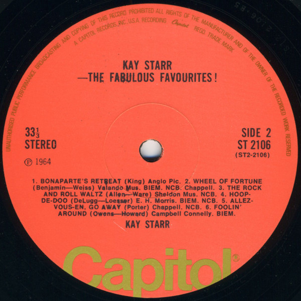 Kay Starr - The Fabulous Favorites! (LP, RE)
