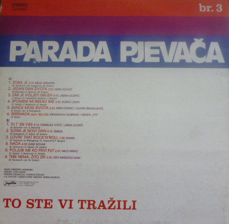 Various - Parada Pjevača Br.3 - To Ste Vi Tražili (LP, Comp)
