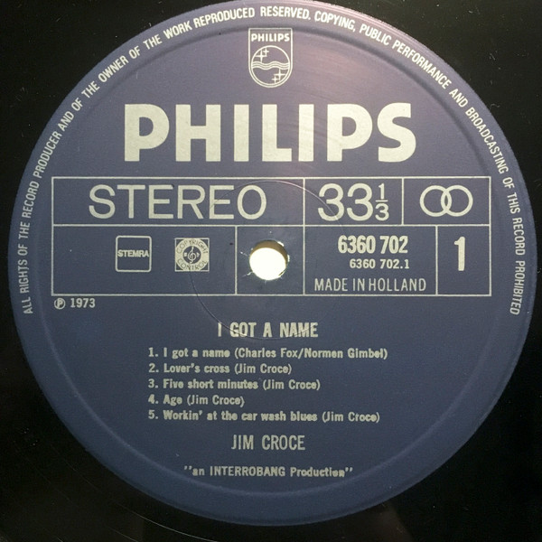 Jim Croce - I Got A Name (LP, Album)