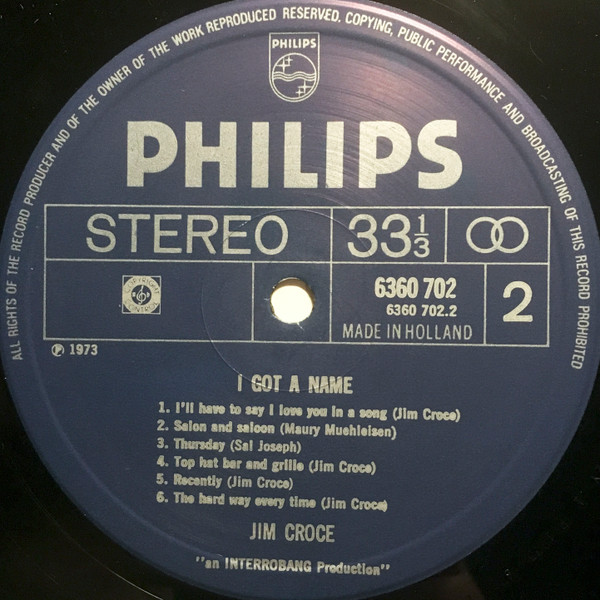 Jim Croce - I Got A Name (LP, Album)