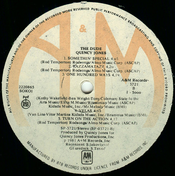 Quincy Jones - The Dude (LP, Album)