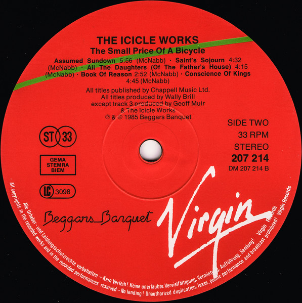 The Icicle Works - The Small Price Of A Bicycle (LP, Album)