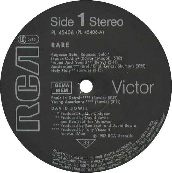 Bowie* - Rare (LP, Comp)