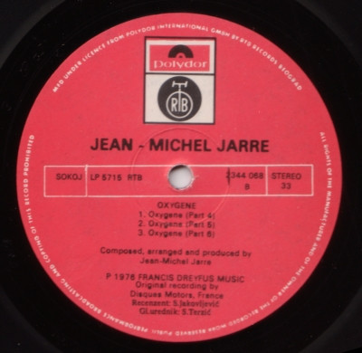 Jean Michel Jarre* - Oxygene (LP, Album, RP)