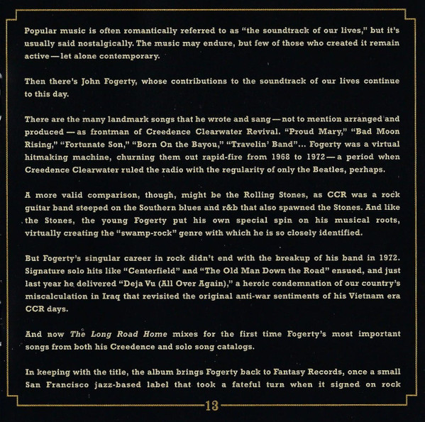 John Fogerty - The Long Road Home (The Ultimate John Fogerty · Creedence Collection) (CD, Comp, RM)