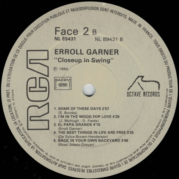 Erroll Garner - Closeup In Swing (LP, Album, RE)