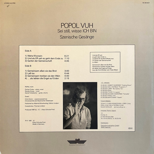 Popol Vuh - Sei Still, Wisse Ich Bin (LP, Album)